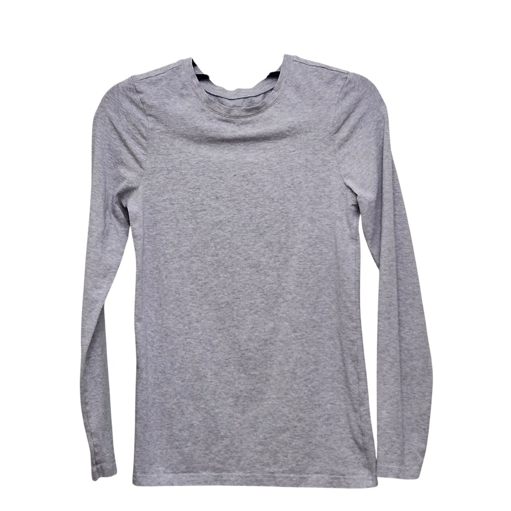Pact Long Sleeve Tee Women Small Grey Organic Cotton Stretch Basic Layering Top